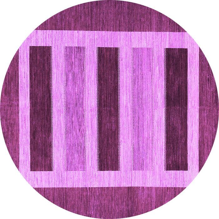 Round Machine Washable Abstract Purple Contemporary Area Rugs, wshcon293pur