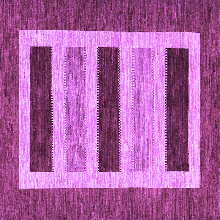 Square Machine Washable Abstract Purple Contemporary Area Rugs, wshcon293pur