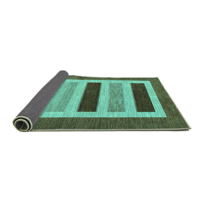 Sideview of Abstract Turquoise Contemporary Rug, con293turq