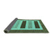 Sideview of Abstract Turquoise Contemporary Rug, con293turq