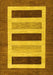 Machine Washable Abstract Yellow Contemporary Rug, wshcon293yw