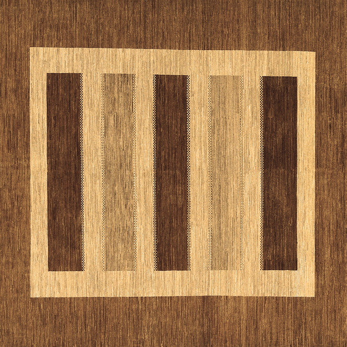 Square Abstract Brown Contemporary Rug, con293brn