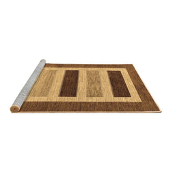 Sideview of Machine Washable Abstract Brown Contemporary Rug, wshcon293brn