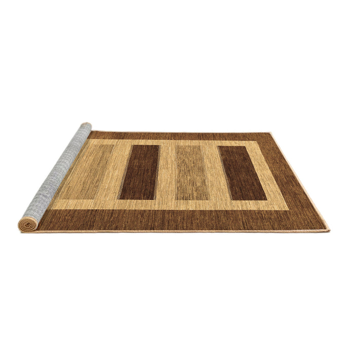 Sideview of Machine Washable Abstract Brown Contemporary Rug, wshcon293brn