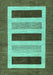 Machine Washable Abstract Turquoise Contemporary Area Rugs, wshcon293turq