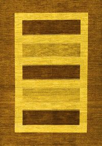 Abstract Yellow Contemporary Rug, con293yw