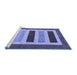 Sideview of Machine Washable Abstract Blue Contemporary Rug, wshcon293blu