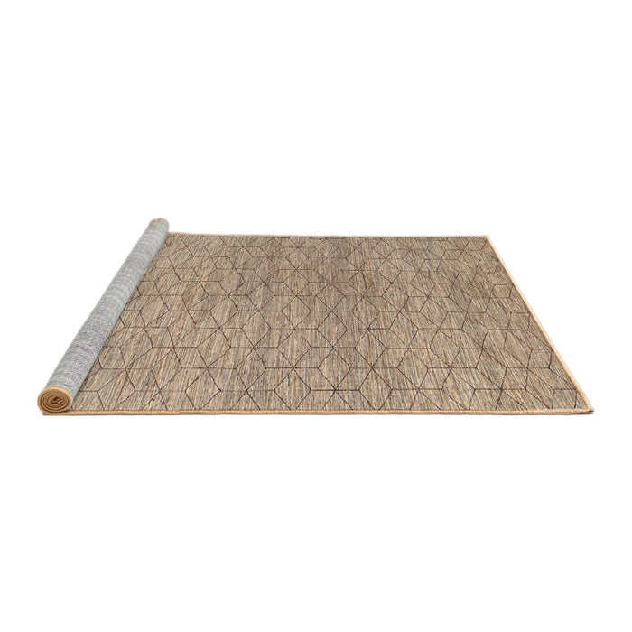 Serging Thickness of Machine Washable Contemporary Dark Almond Brown Rug, wshcon294