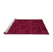 Sideview of Machine Washable Abstract Pink Contemporary Rug, wshcon2940pnk