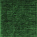 Square Machine Washable Abstract Emerald Green Contemporary Area Rugs, wshcon2940emgrn