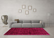 Machine Washable Abstract Pink Contemporary Rug in a Living Room, wshcon2940pnk