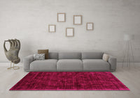 Machine Washable Abstract Pink Contemporary Rug, wshcon2940pnk