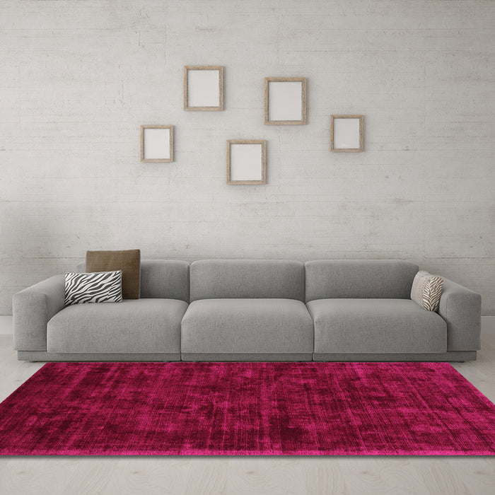 Machine Washable Abstract Pink Contemporary Rug in a Living Room, wshcon2940pnk
