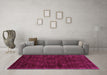 Machine Washable Abstract Purple Contemporary Area Rugs in a Living Room, wshcon2940pur