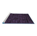 Sideview of Machine Washable Abstract Blue Contemporary Rug, wshcon2940blu