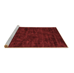 Sideview of Machine Washable Abstract Brown Contemporary Rug, wshcon2940brn