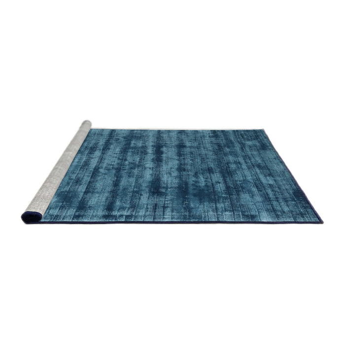 Serging Thickness of Machine Washable Contemporary Blue Rug, wshcon2941
