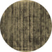 Round Abstract Brown Contemporary Rug, con2941brn