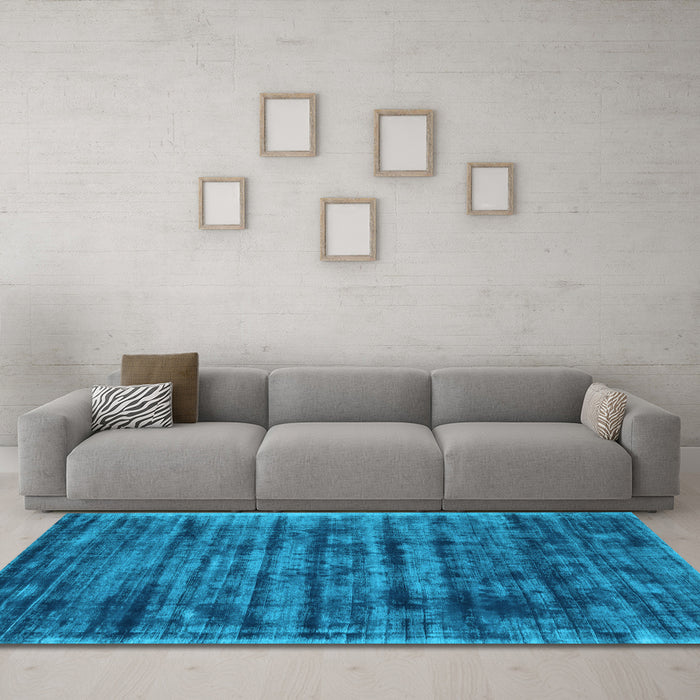 Machine Washable Abstract Light Blue Contemporary Rug in a Living Room, wshcon2941lblu