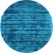 Round Machine Washable Abstract Light Blue Contemporary Rug, wshcon2941lblu