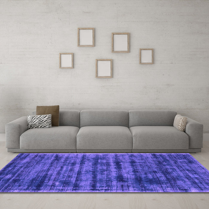 Machine Washable Abstract Purple Contemporary Area Rugs in a Living Room, wshcon2941pur
