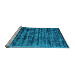 Sideview of Machine Washable Abstract Light Blue Contemporary Rug, wshcon2941lblu