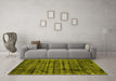 Machine Washable Abstract Yellow Contemporary Rug in a Living Room, wshcon2941yw