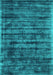 Machine Washable Abstract Turquoise Contemporary Area Rugs, wshcon2941turq