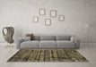 Machine Washable Abstract Brown Contemporary Rug in a Living Room,, wshcon2941brn