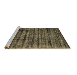 Sideview of Machine Washable Abstract Brown Contemporary Rug, wshcon2941brn