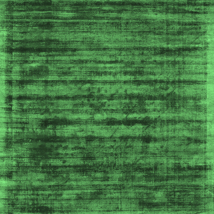 Square Machine Washable Abstract Emerald Green Contemporary Area Rugs, wshcon2941emgrn