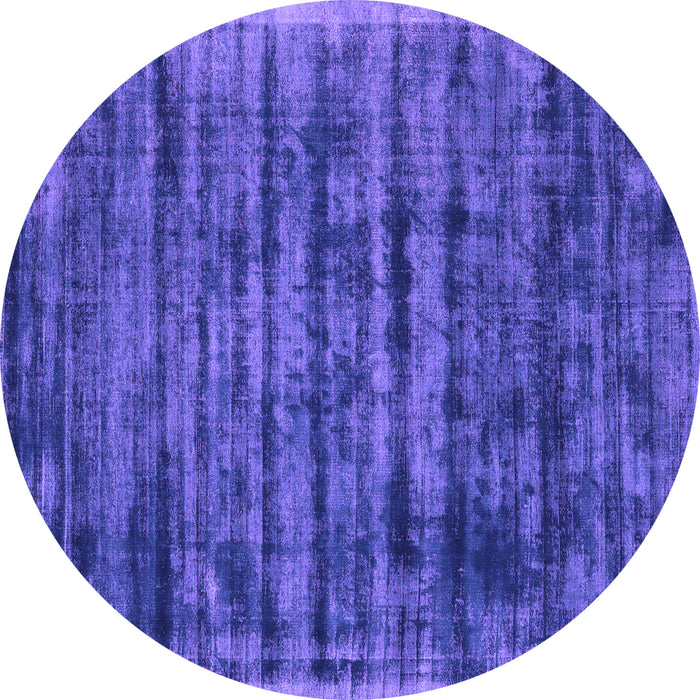 Round Abstract Purple Contemporary Rug, con2941pur