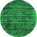 Machine Washable Abstract Green Contemporary Area Rugs, wshcon2941grn