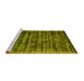 Sideview of Machine Washable Abstract Yellow Contemporary Rug, wshcon2941yw