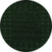 Round Abstract Emerald Green Contemporary Rug, con2942emgrn