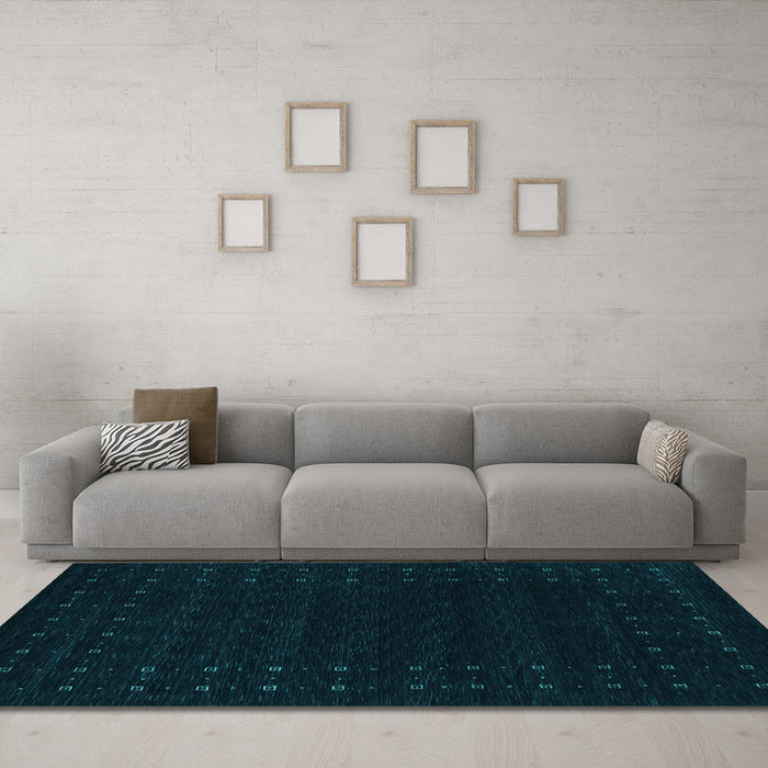 Machine Washable Abstract Light Blue Contemporary Rug in a Living Room, wshcon2942lblu