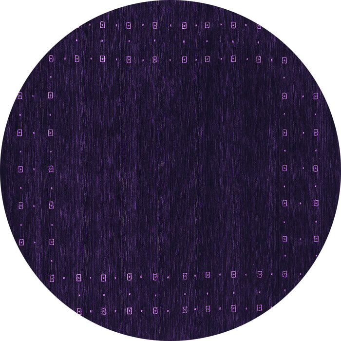 Round Machine Washable Abstract Purple Contemporary Area Rugs, wshcon2942pur
