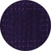 Round Machine Washable Abstract Purple Contemporary Area Rugs, wshcon2942pur