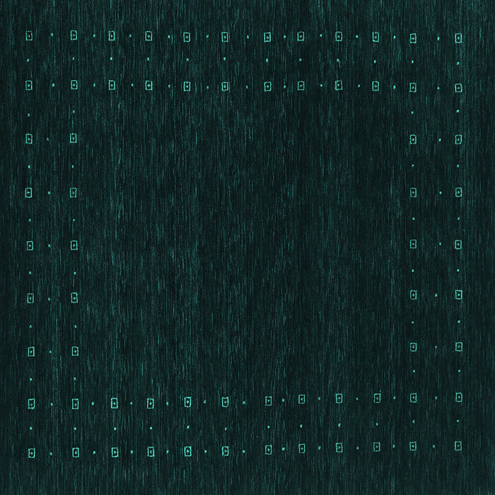 Square Machine Washable Abstract Turquoise Contemporary Area Rugs, wshcon2942turq