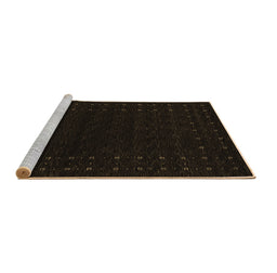 Sideview of Machine Washable Abstract Brown Contemporary Rug, wshcon2942brn