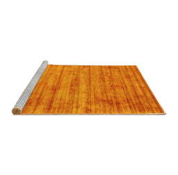 Sideview of Machine Washable Abstract Yellow Contemporary Rug, wshcon2943yw