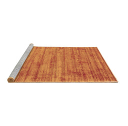 Sideview of Machine Washable Abstract Brown Contemporary Rug, wshcon2943brn