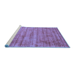 Sideview of Machine Washable Abstract Blue Contemporary Rug, wshcon2943blu