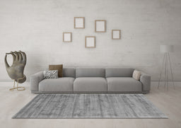 Machine Washable Abstract Gray Contemporary Rug in a Living Room,, wshcon2943gry
