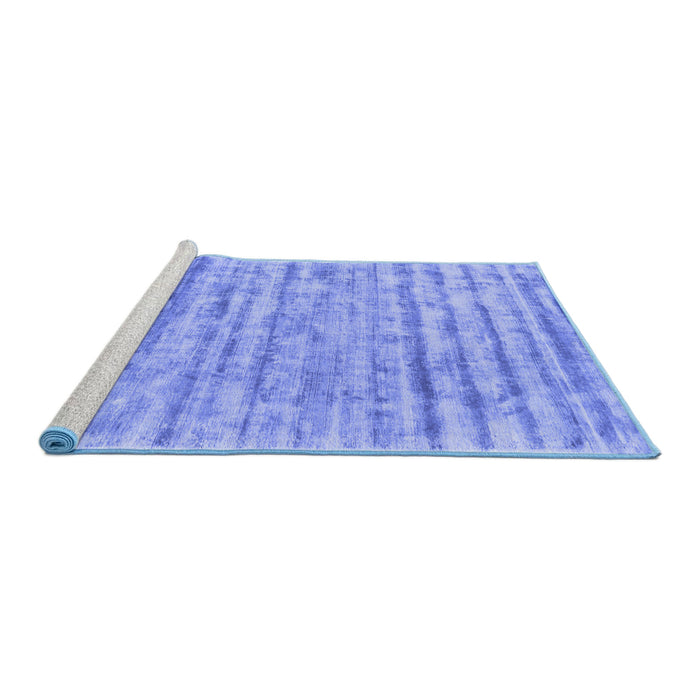 Sideview of Machine Washable Abstract Blue Contemporary Rug, wshcon2944blu