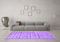 Machine Washable Abstract Purple Contemporary Rug, wshcon2944pur