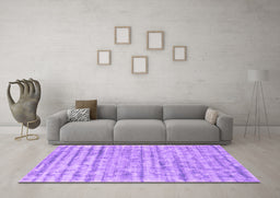 Machine Washable Abstract Purple Contemporary Area Rugs in a Living Room, wshcon2944pur