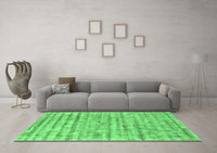 Machine Washable Abstract Emerald Green Contemporary Rug, wshcon2944emgrn