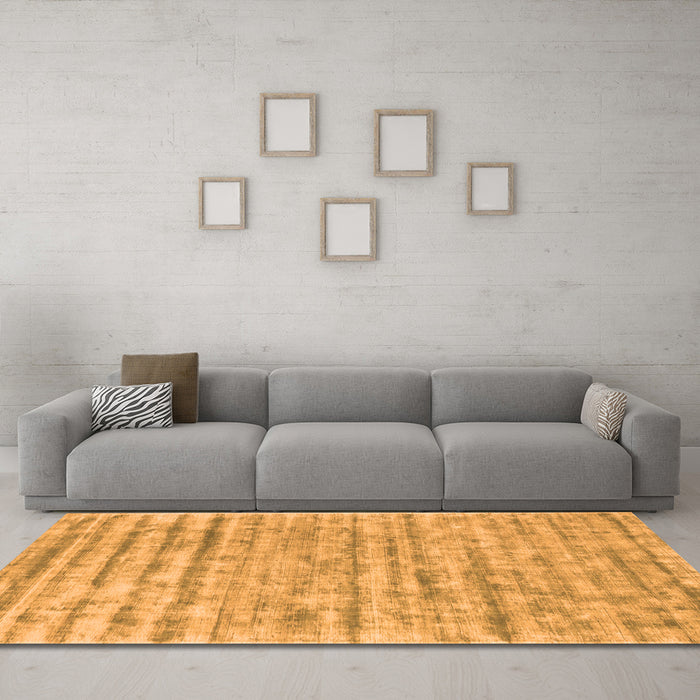 Machine Washable Abstract Orange Contemporary Area Rugs in a Living Room, wshcon2944org