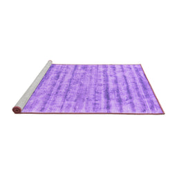 Sideview of Machine Washable Abstract Purple Contemporary Area Rugs, wshcon2944pur